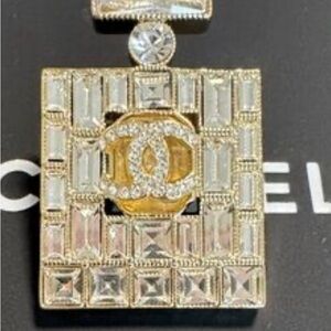 CHANEL Gold and Silver Crystal charm